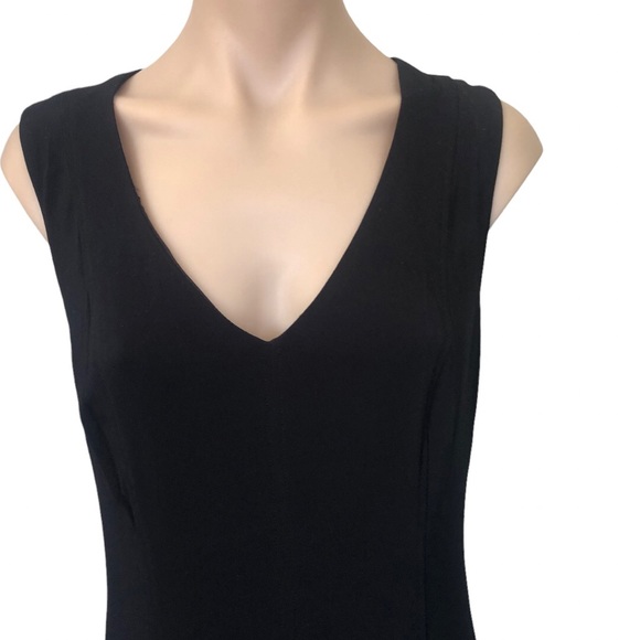 🌿 SPORTSCRAFT 🌿 black Aline sleeveless dress v neckline size 10 - Picture 2 of 8
